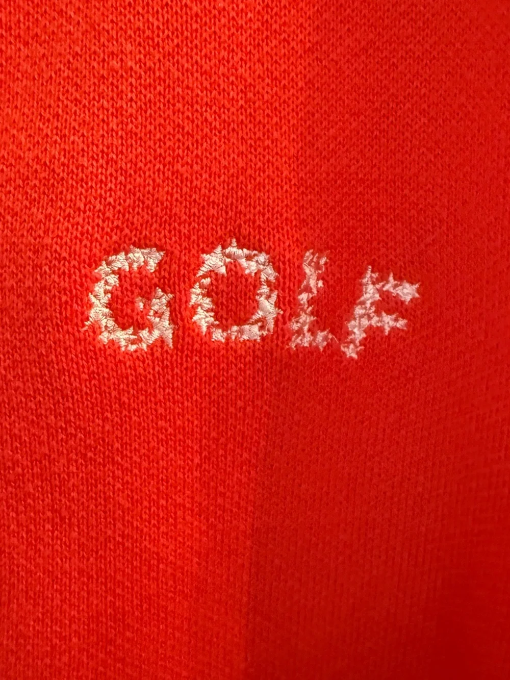 Golf Wang Orange Knit Sweater with Cream Polo Collar - Picture 2 of 5